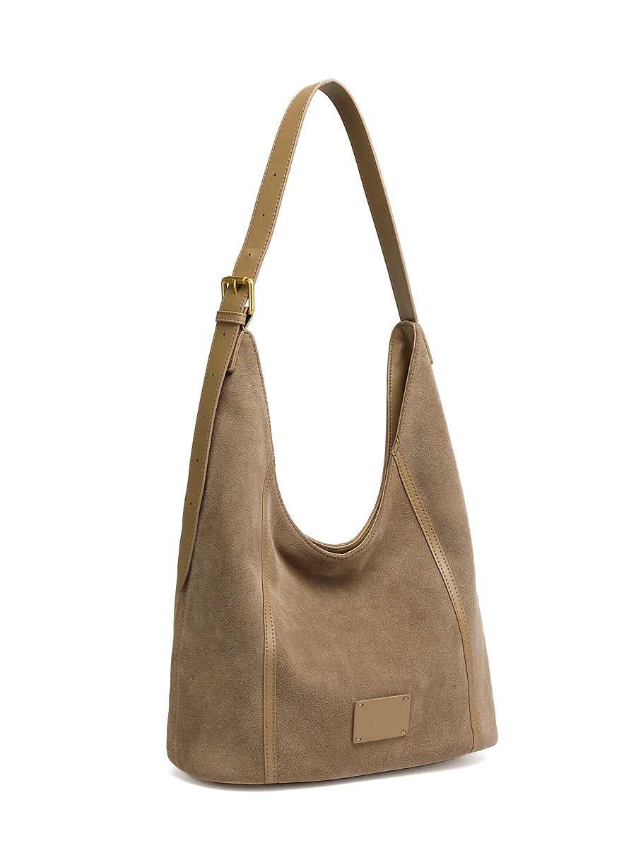 Women’s Suede Leather Retro Hobo Bag-RAIIFY