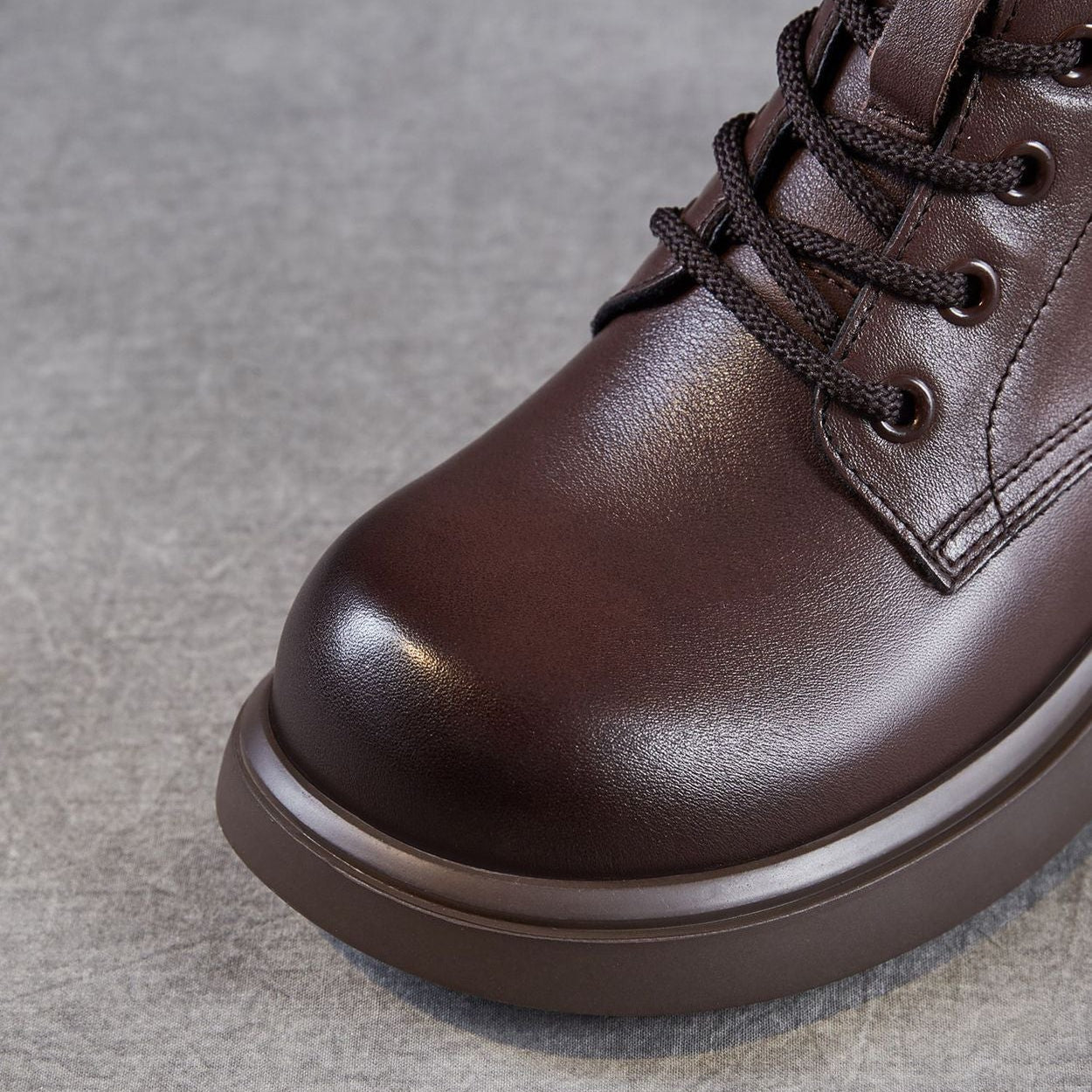 Women's Plain Quilted Leather Casual Ankle Boots-RAIIFY