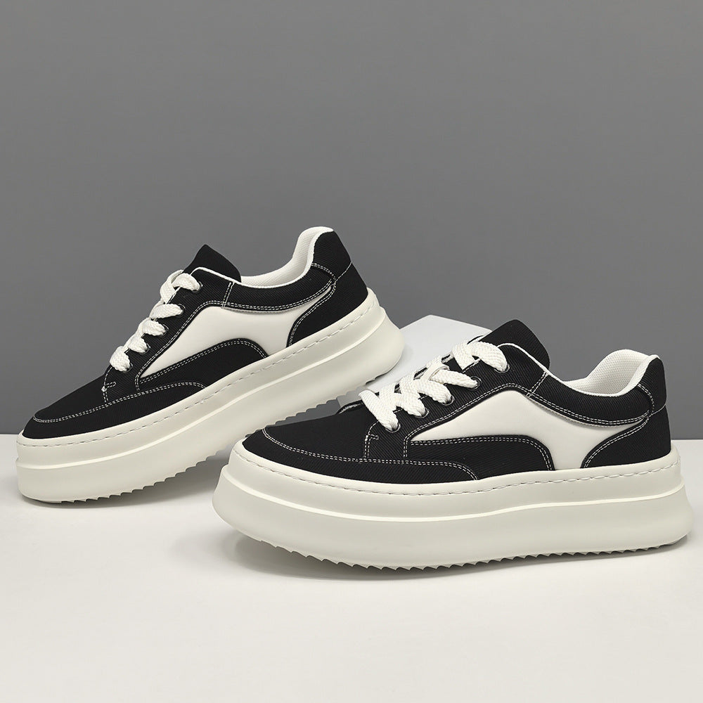 Men Fashion Quilted Breathable Canvas Casual Sneakers-RAIIFY