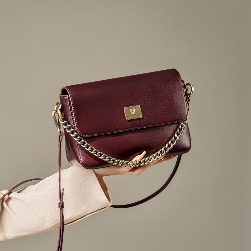Women's Elegant Fashion Leather Chain Shoulder Bag-RAIIFY
