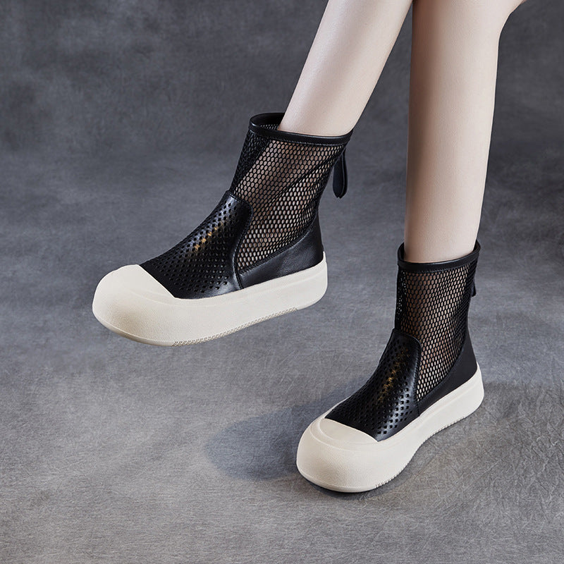 Women Hollow Breathable Mesh Minimalism Summer Boots-RAIIFY