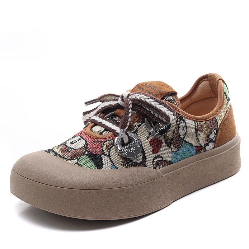 Women's Fashion Pattern Canvas Flat Casual Shoes-RAIIFY
