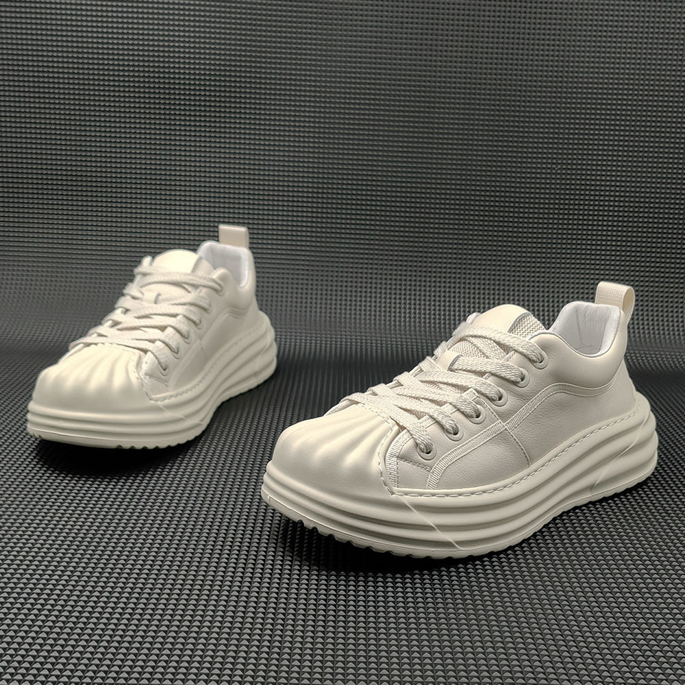 Men Fashion Leather Shell Toe Casual Sneakers-RAIIFY