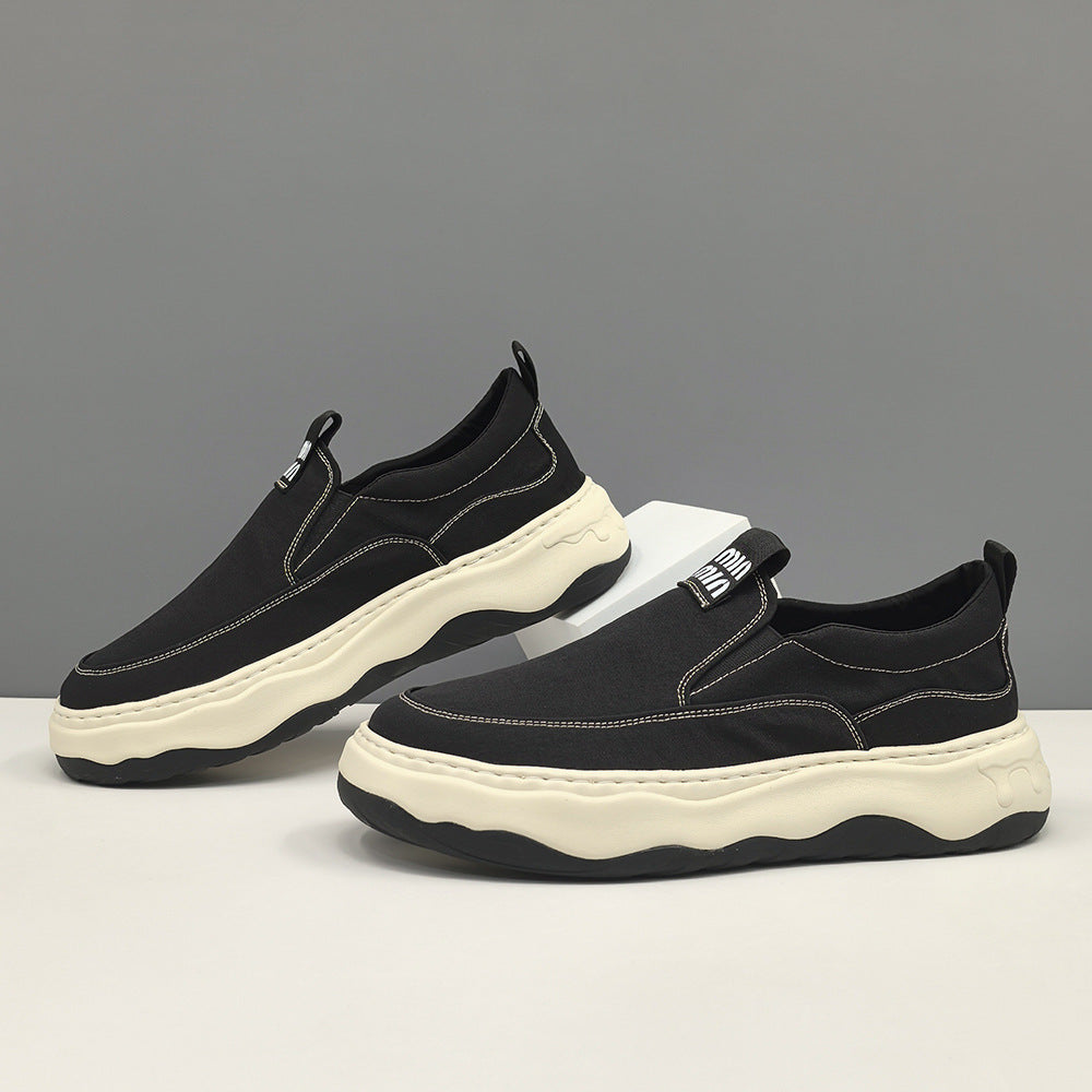 Men Minimalism Plain Breathable Canvas Loafers-RAIIFY