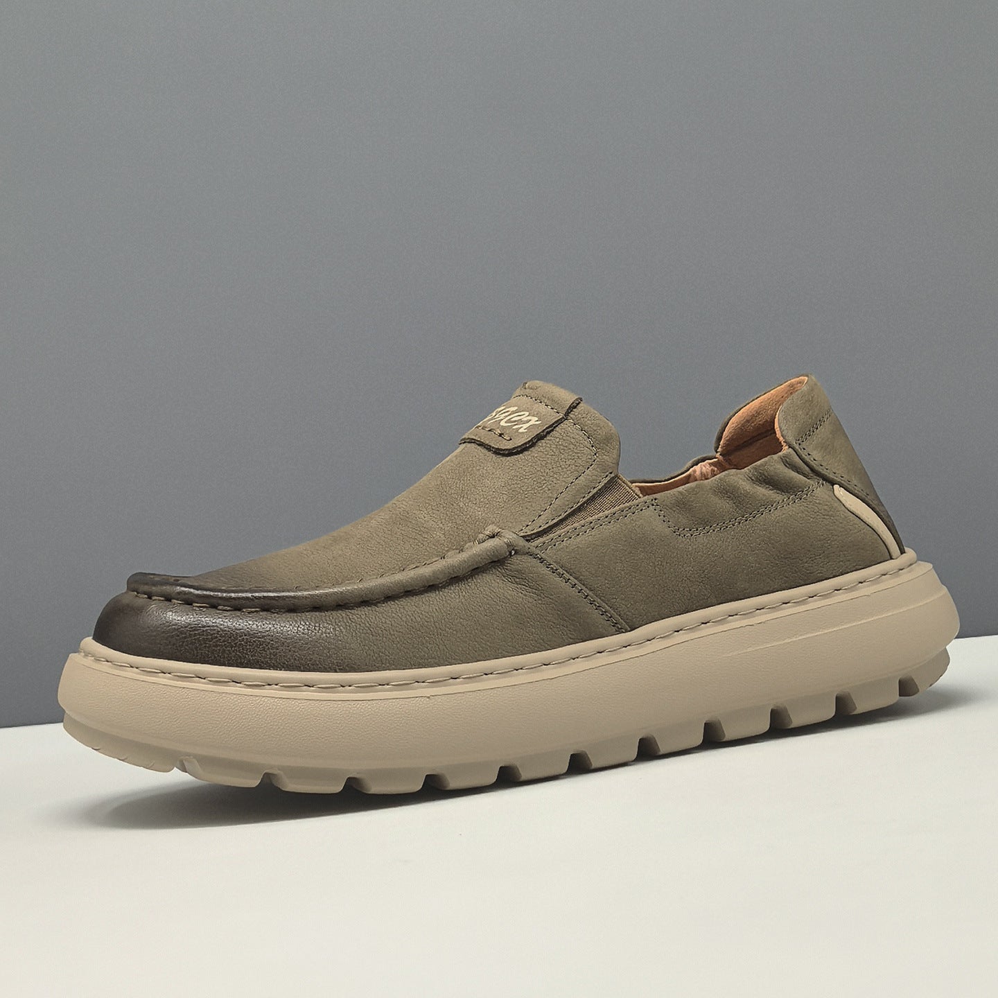 Men's Vintage Plain leather Casual Loafers-RAIIFY