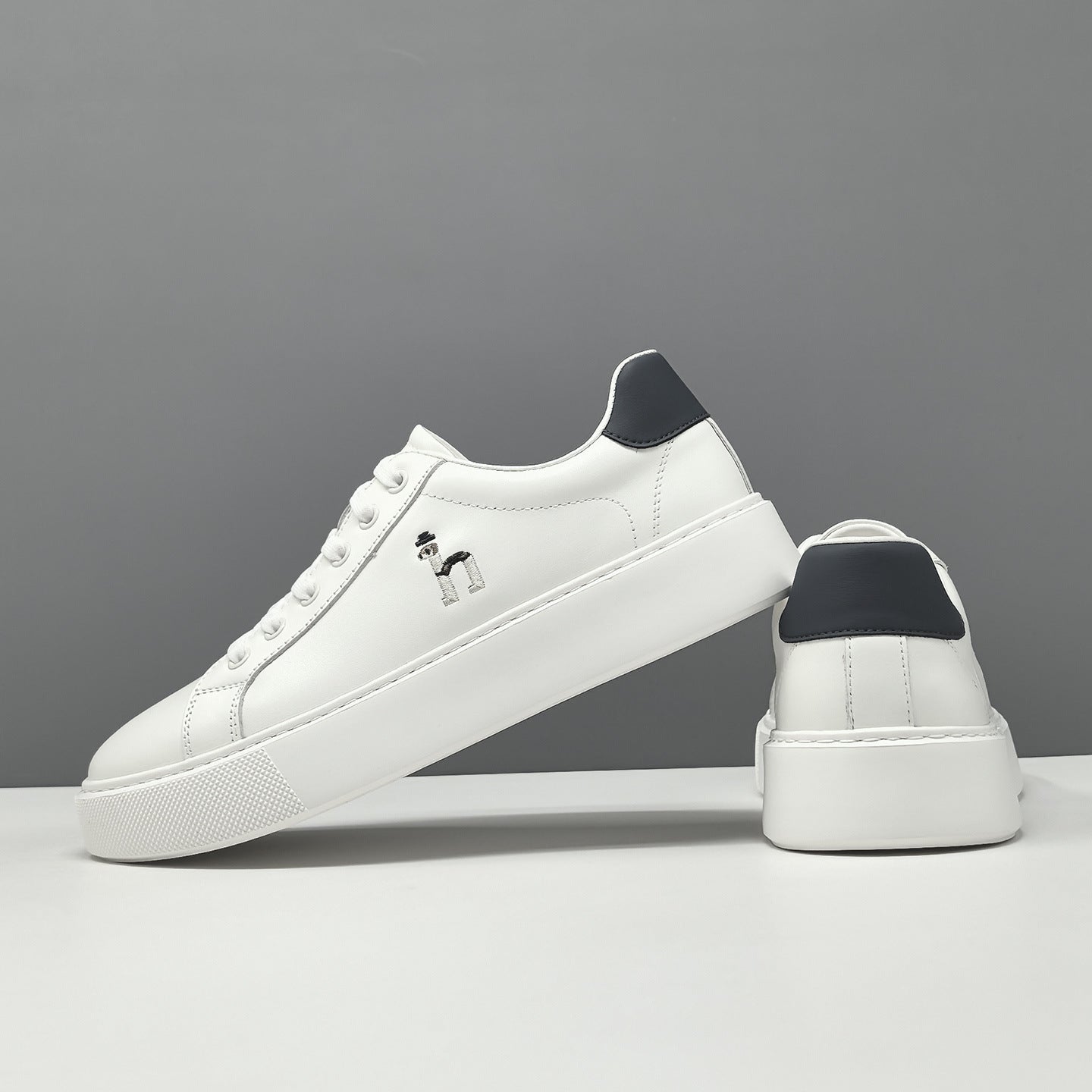 Men's Fashion Embroidery Leather Skate Shoes-RAIIFY