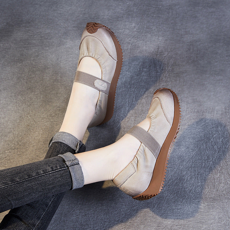 Women Retro Soft Leather Minimalist Causal Shoes-RAIIFY