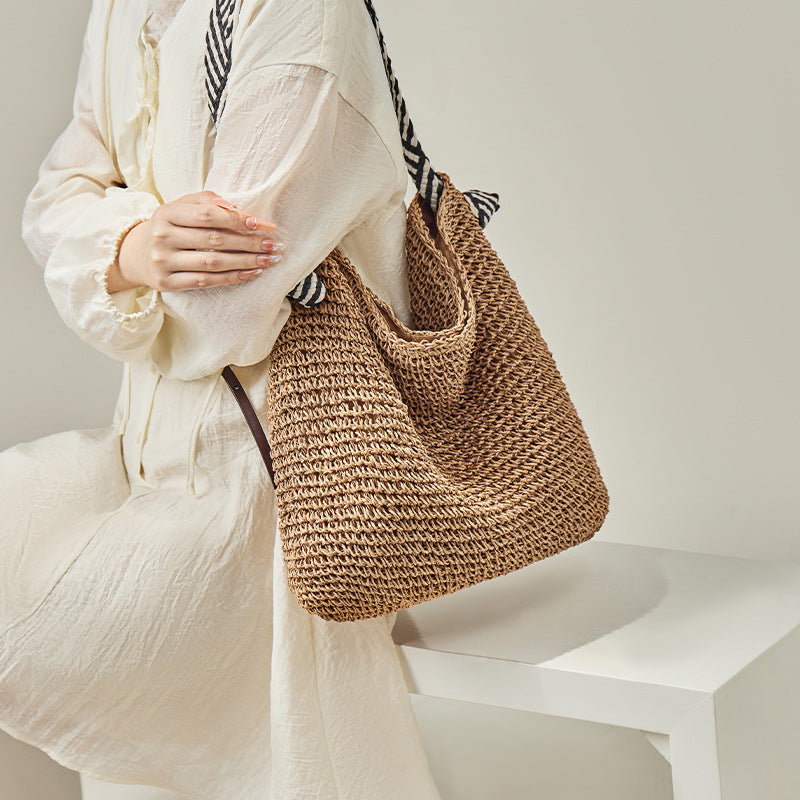Women's Fashion Casual Straw Woven Shoulder Bag-RAIIFY
