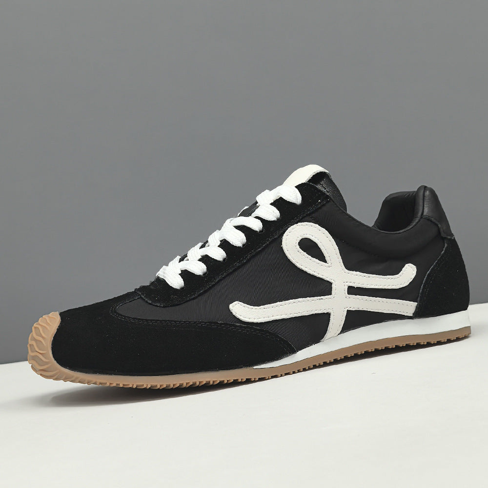 Men Stylish Patchwork Canvas Suede Flat Casual Sneakers-RAIIFY