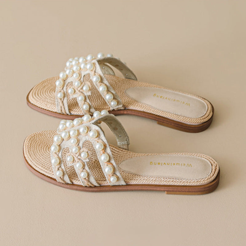 Women's Woven Casual Summer Beach Sandals Slides-RAIIFY