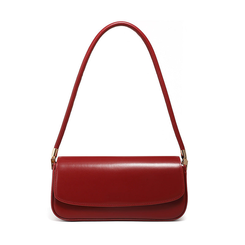 Women's Plain Leather Casual Shoulder Bag-RAIIFY