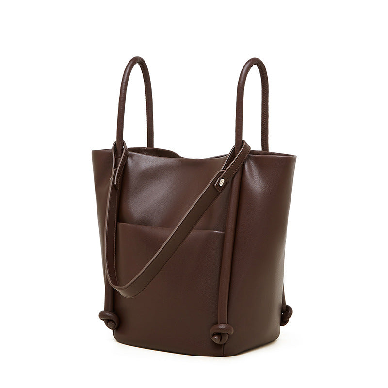 Women’s Vintage Genuine Leather Casual Bucket Bag-RAIIFY