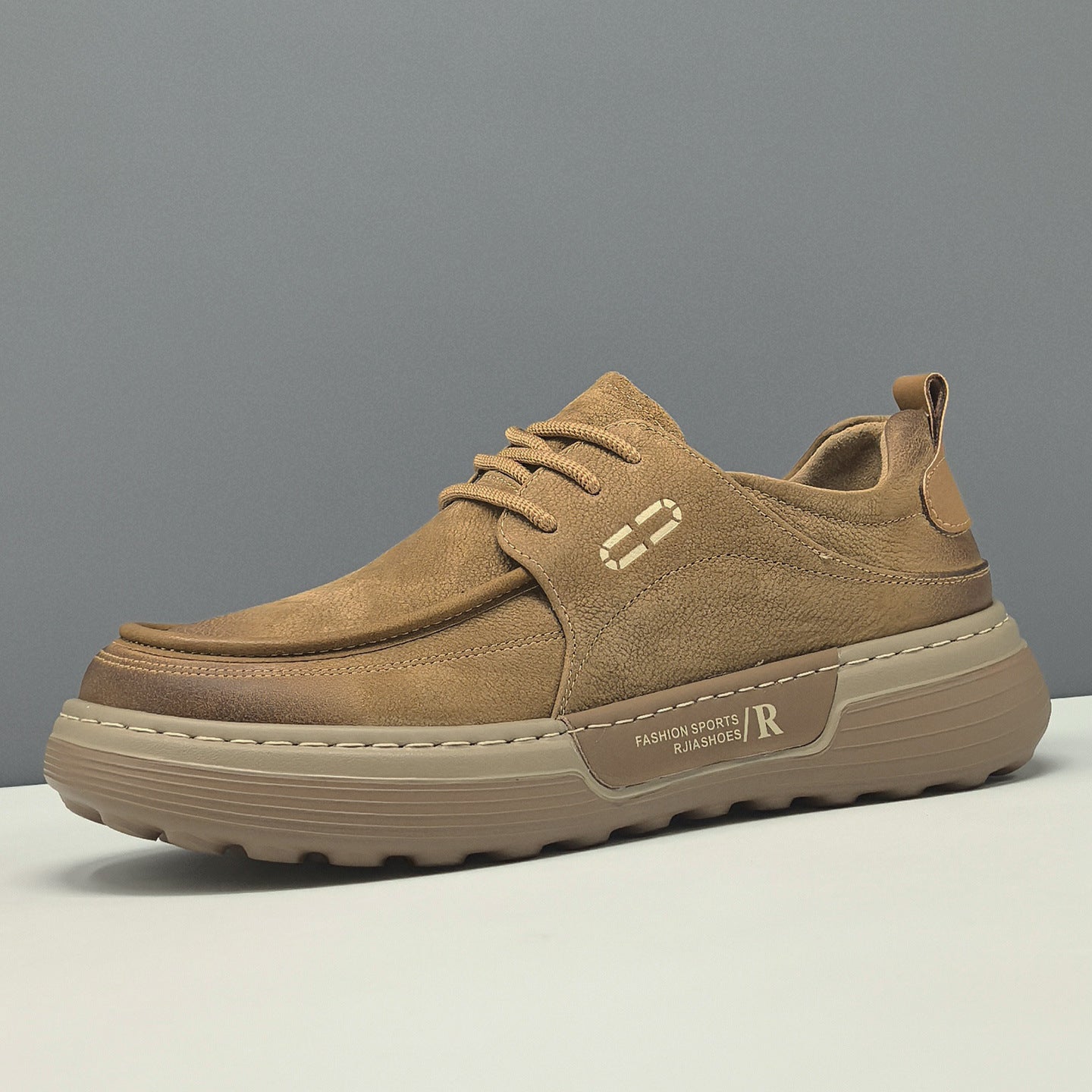 Men's Retro Plain leather Flat Casual Shoes-RAIIFY