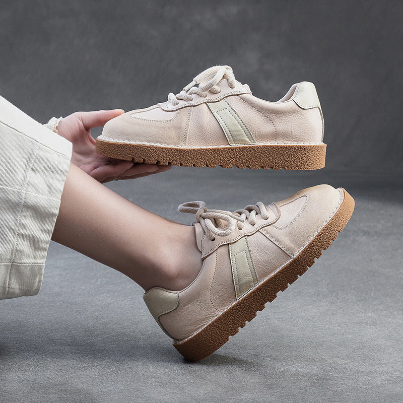 Women Casual Quilted Leather Flat Shoes-RAIIFY