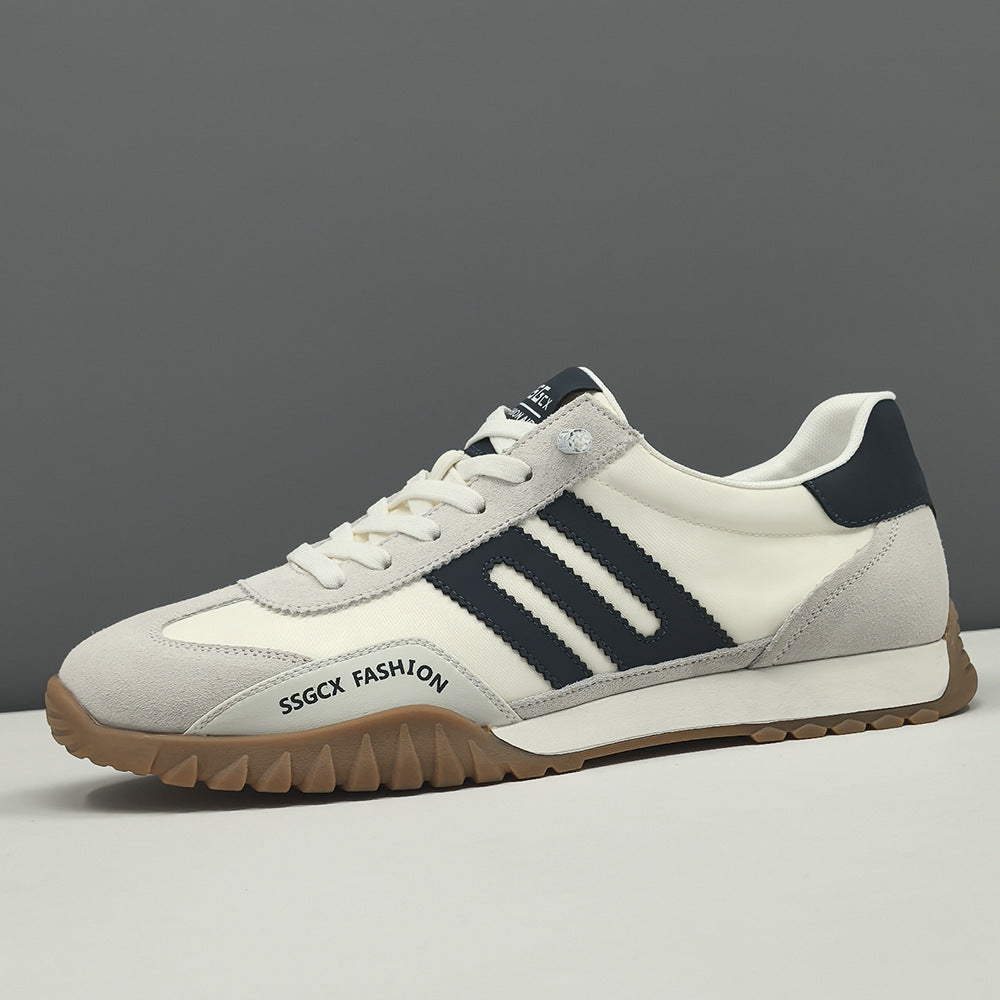 Men Fashion Leather Breathable Canvas Flat Casual Shoes-RAIIFY