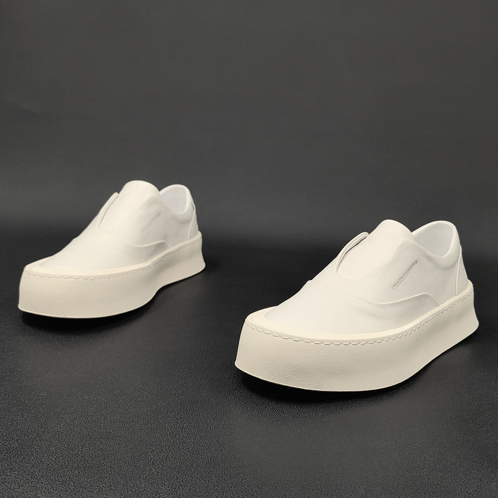 Men Minimalist Pure Leather Flat Casual Loafers-RAIIFY