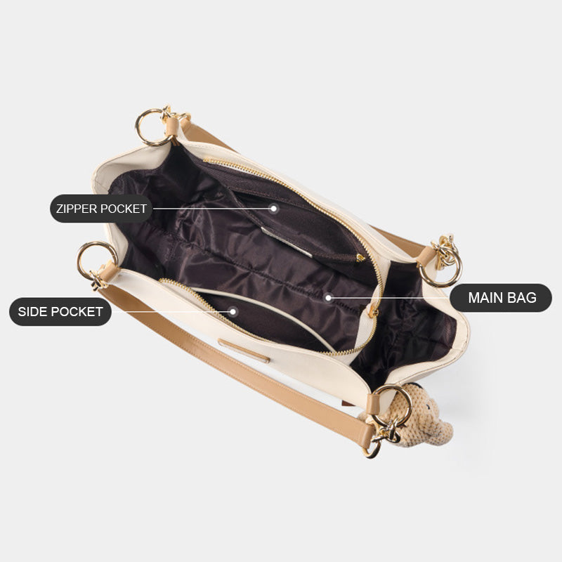 Women Stylish Casual Cowhide Tote Shoulder Bag-RAIIFY