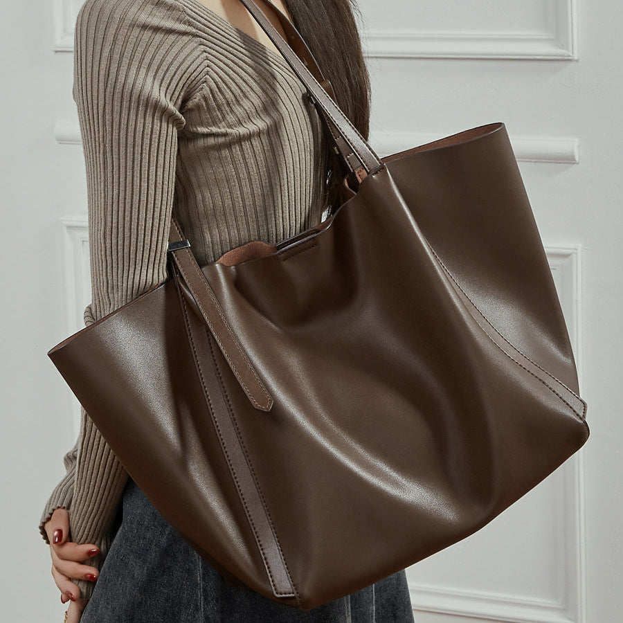 Women’s Genuine Leather Large-Capacity Tote Bag-RAIIFY