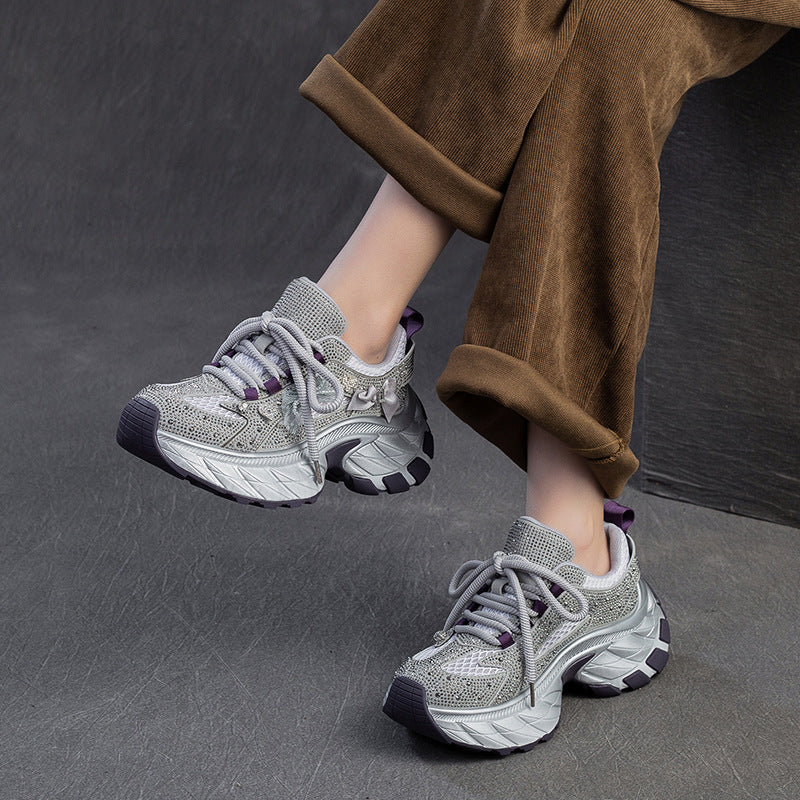 Women Stylish Breathable Mesh Chunky Platform Sneakers-RAIIFY