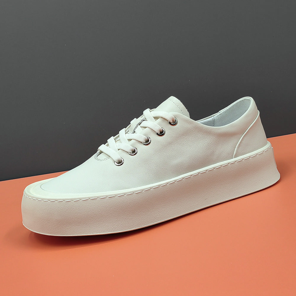 Men Minimalism Leather Flat Casual Shoes-RAIIFY