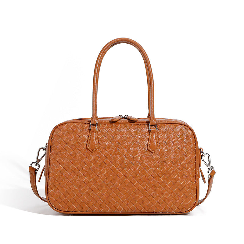 Women's Fashion Plain Woven Leather Purse-RAIIFY