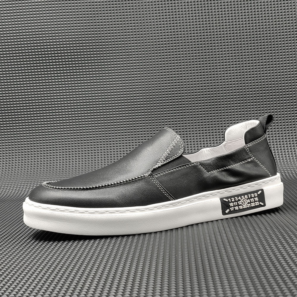 Men Minimalist Leather Soft Flat Loafers-RAIIFY