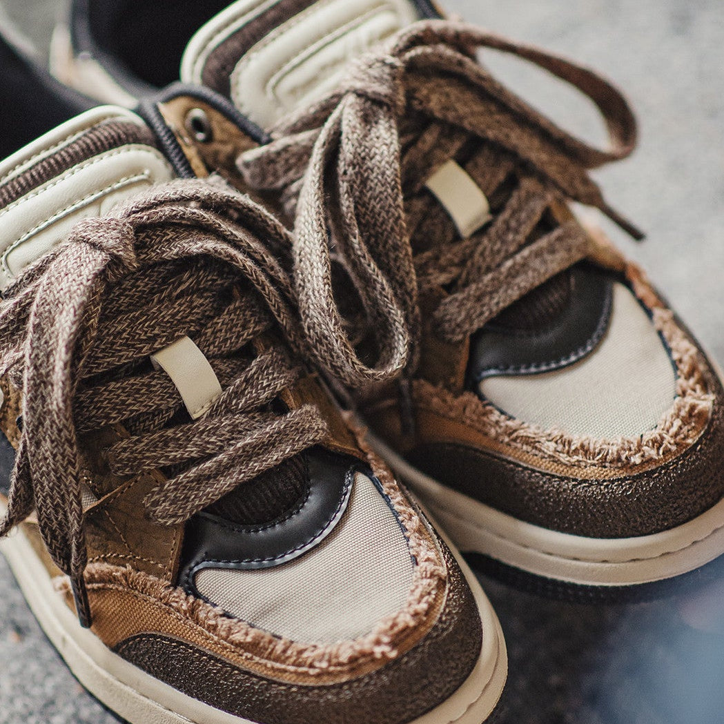 Men's Chic Patchwork Leather Breathable Casual Court Sneakers-RAIIFY