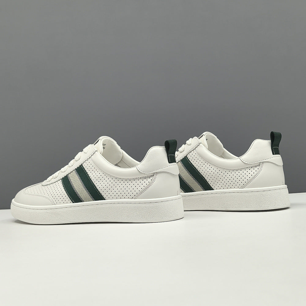 Men Fashion Hollow Breathable Leather Flat Casual Shoes-RAIIFY