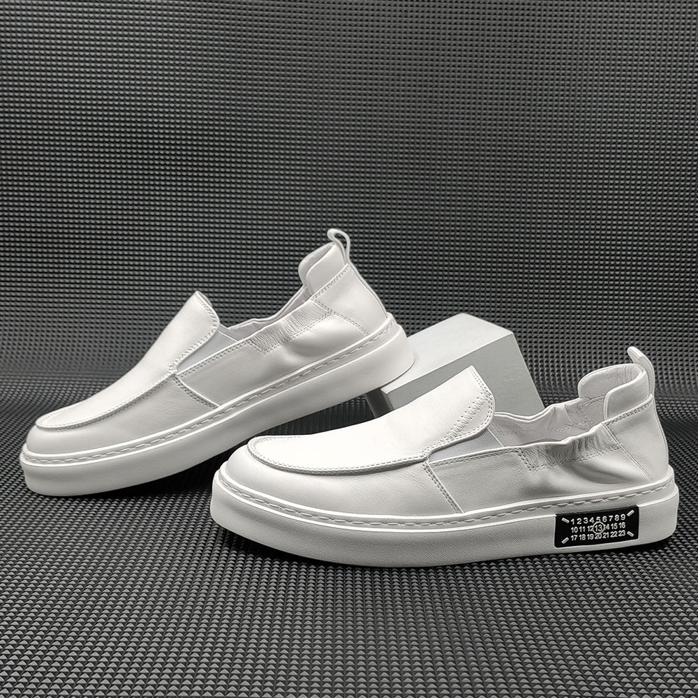 Men Minimalist Leather Soft Flat Loafers-RAIIFY