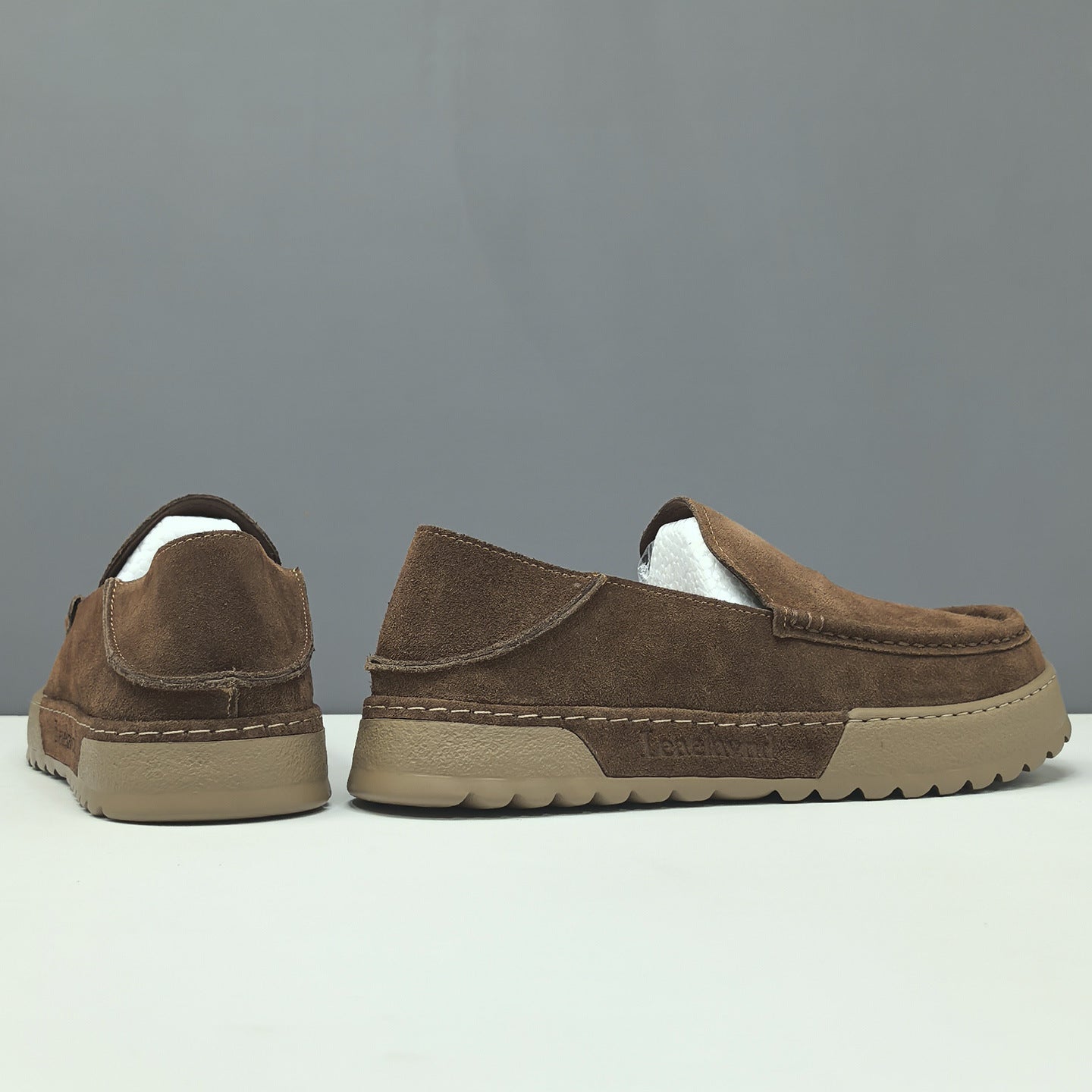 Men's Retro Plain Suede Slip-on Casual Loafers-RAIIFY