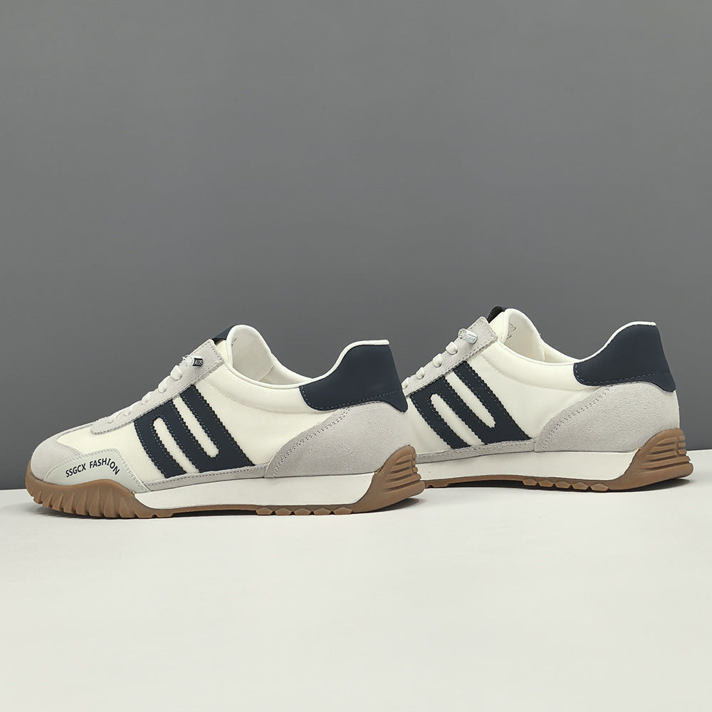 Men Fashion Leather Breathable Canvas Flat Casual Shoes-RAIIFY