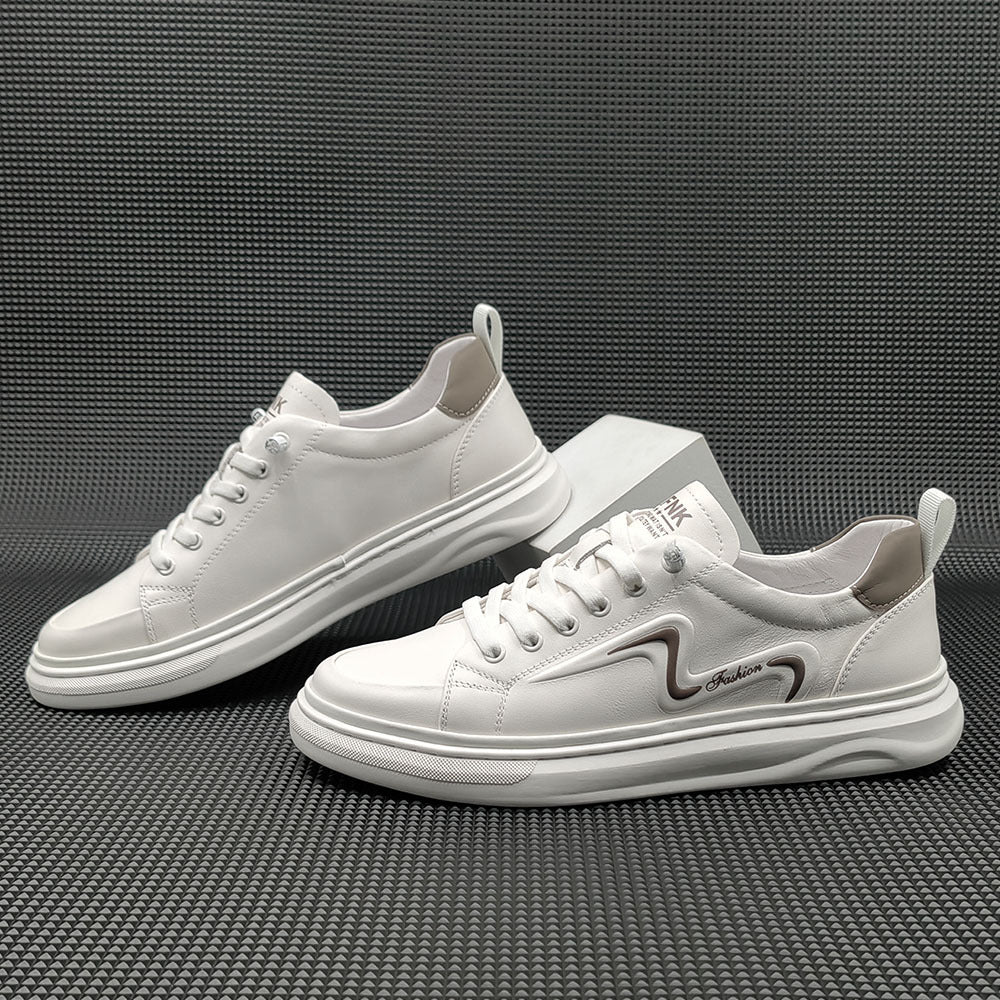 Men Fashion Minimalist Leather Flat Casual Shoes-RAIIFY