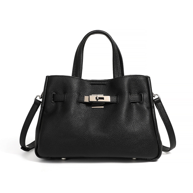 Women's Fashion Plain Leather Satchel Bag-RAIIFY