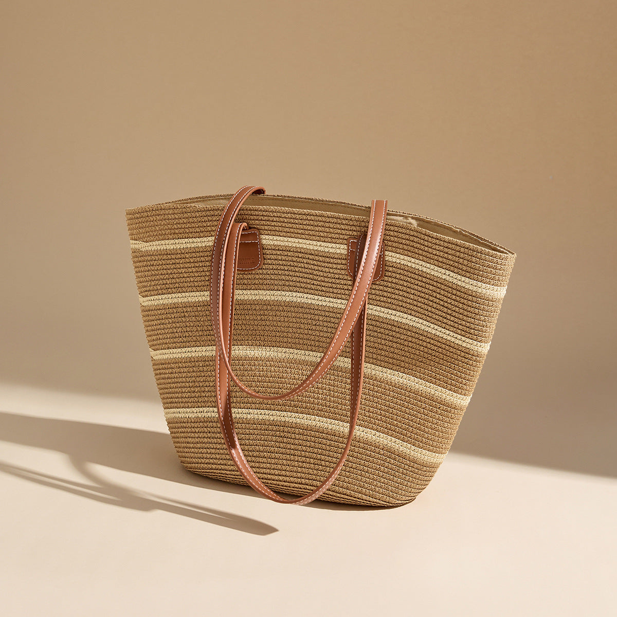 Women's Striped Straw Fashion Casual Tote Bag-RAIIFY