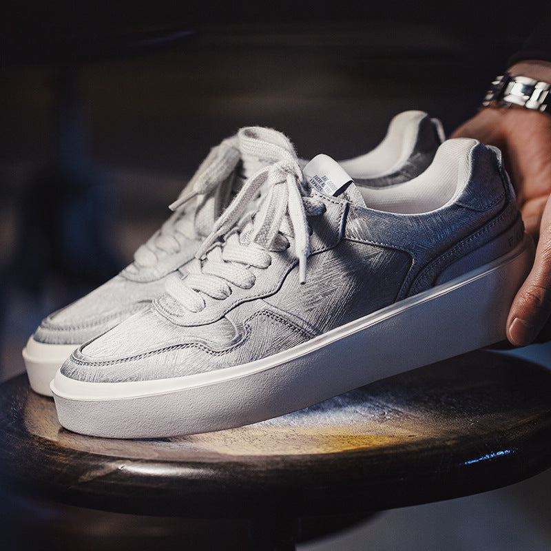 Men's Minimalism Plain Canvas Thick Soled Casual Shoes-RAIIFY