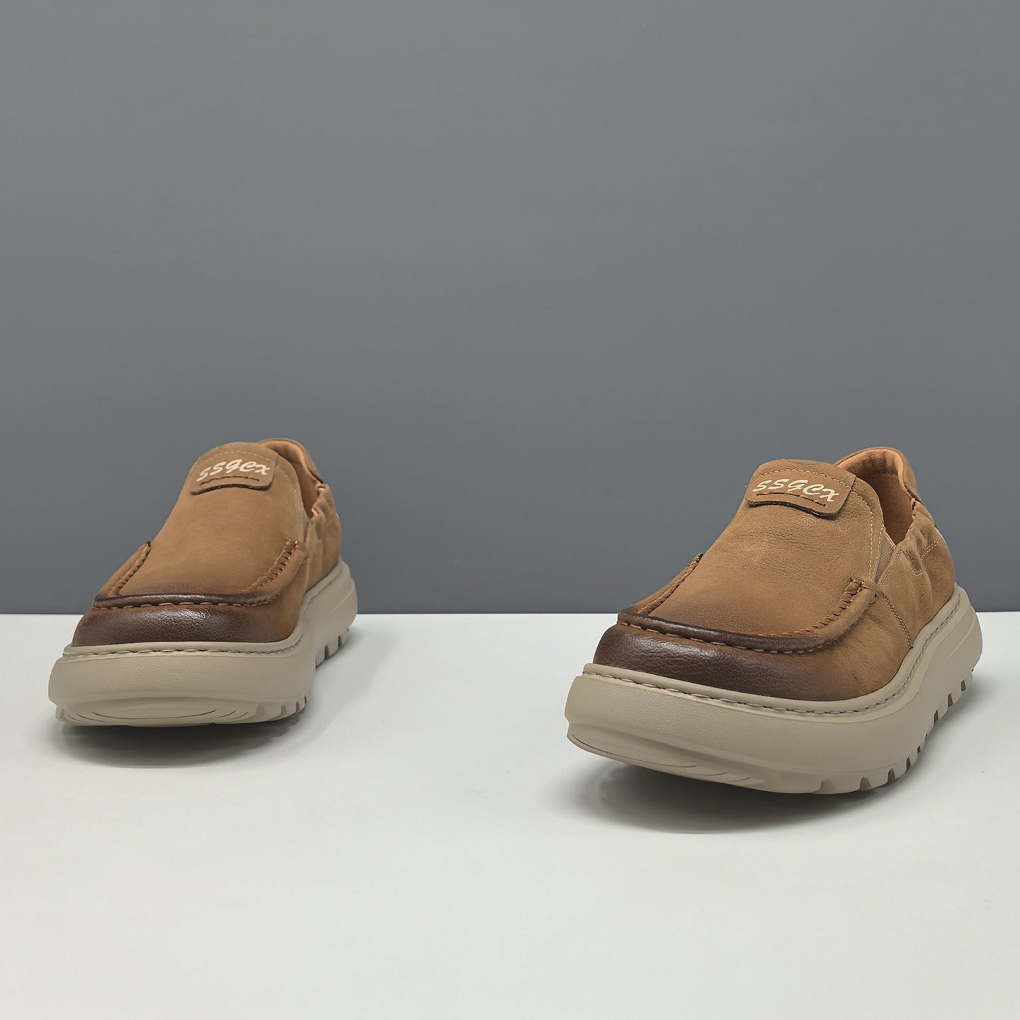 Men's Vintage Plain leather Casual Loafers-RAIIFY