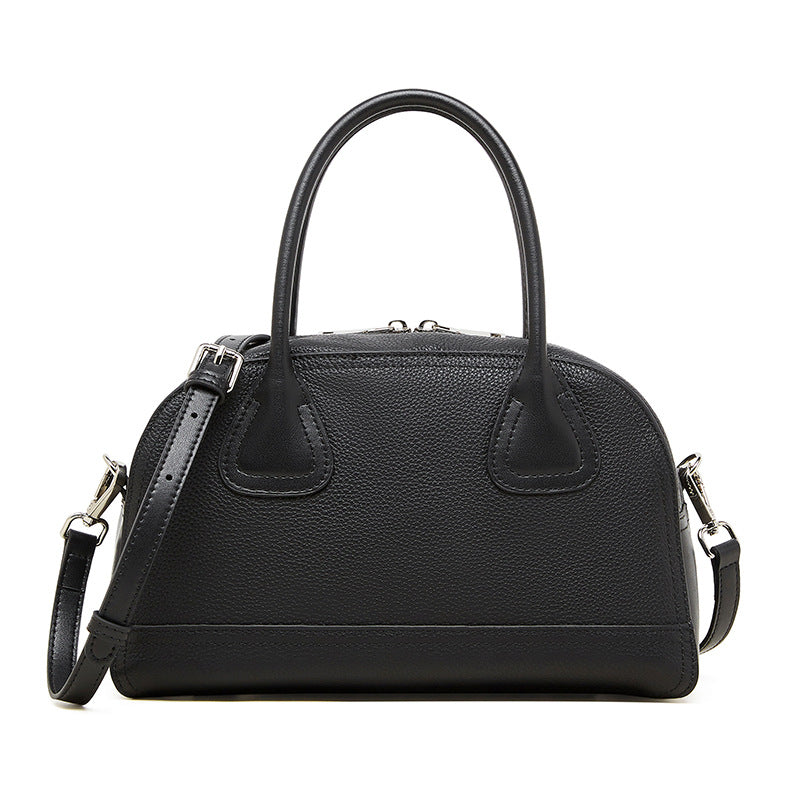 Women's Plain Leather Simple Casual Cross Body Handbag-RAIIFY