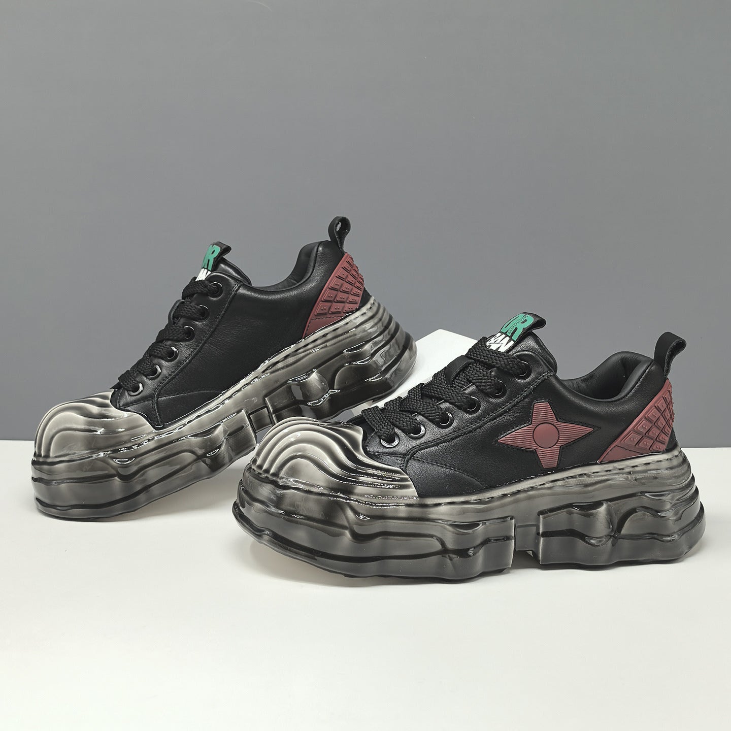 Men's Fashion Leather Platform Casual Sneakers-RAIIFY