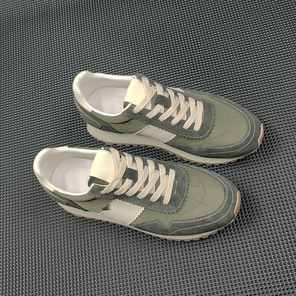 Men Fashion Leather Canvas Casual Training Sneakers-RAIIFY