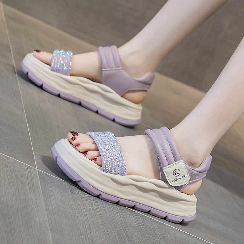 Women's Stylish Leather Summer Casual Velcro Sandals-RAIIFY
