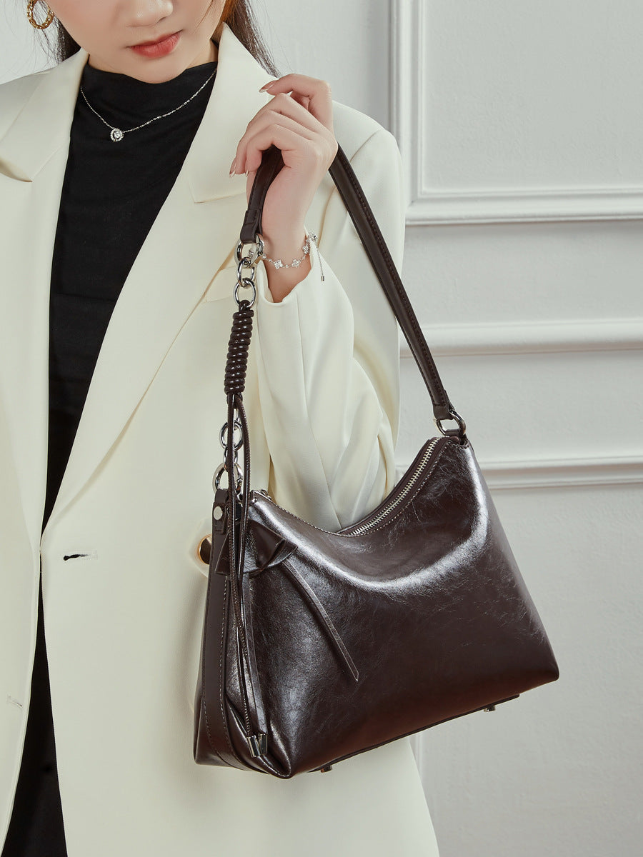 Women's Retro Genuine Leather Shoulder Bag-RAIIFY