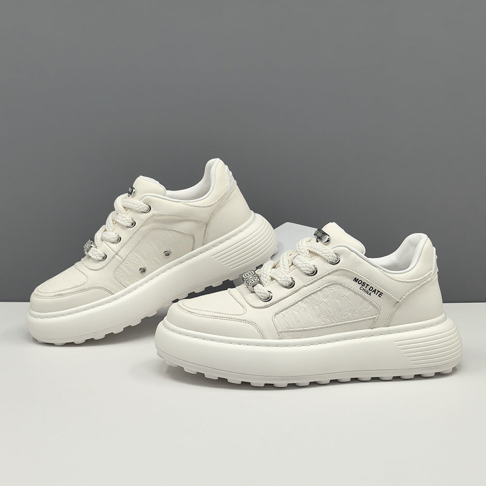 Men Stylish Quilted Leather Casual Sneakers-RAIIFY