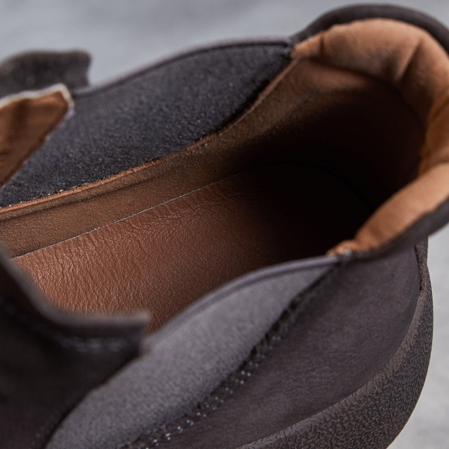 Women's Vintage Plain Leather Slip-on Ankle Boots-RAIIFY