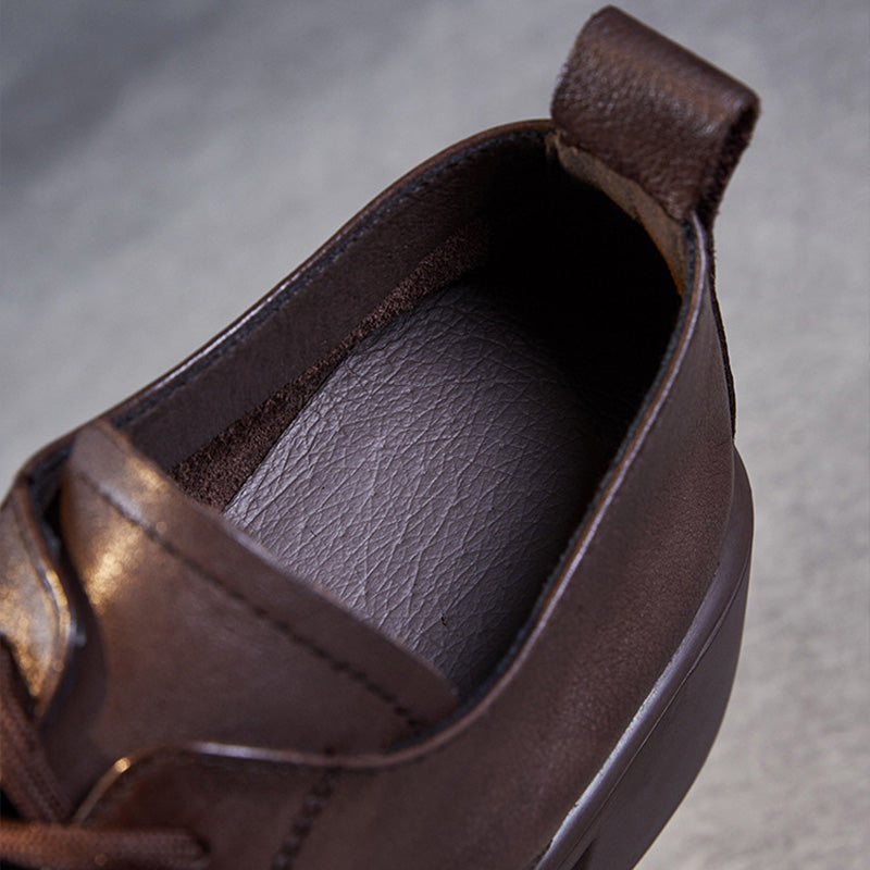 Women Classic Chunky Heel Work Leather Shoes-RAIIFY