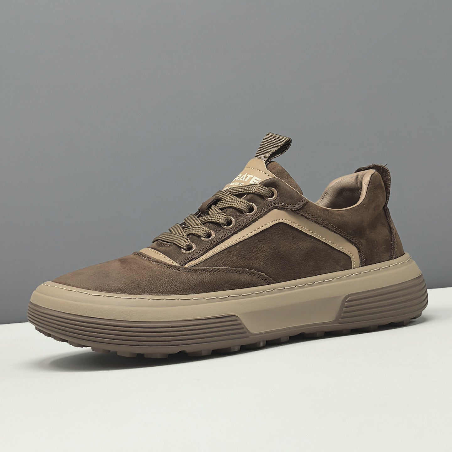 Men's Quilted Leather Minimalist Flat Casual Sneakers-RAIIFY