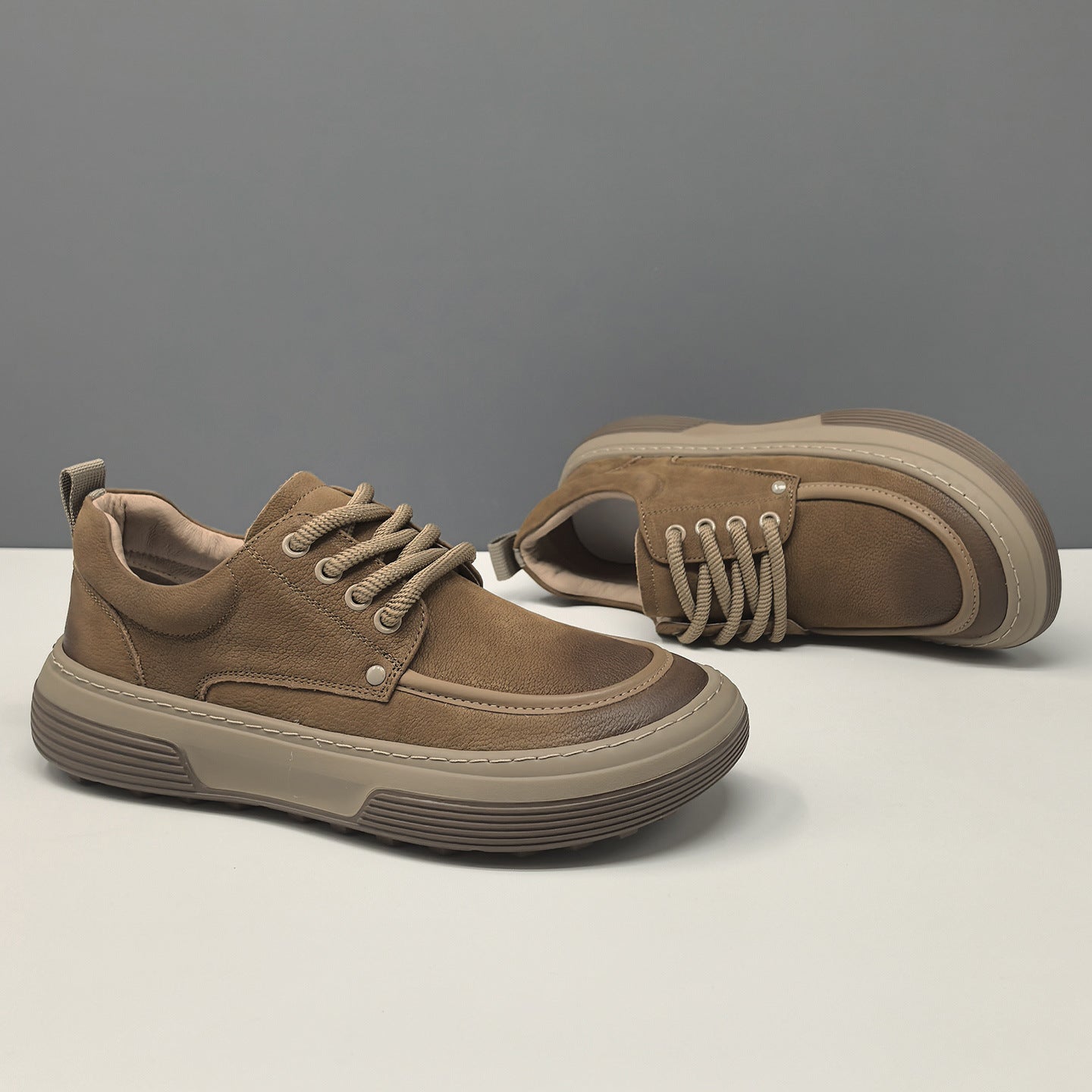 Men's Retro Quilted Leather Flat Casual Shoes-RAIIFY