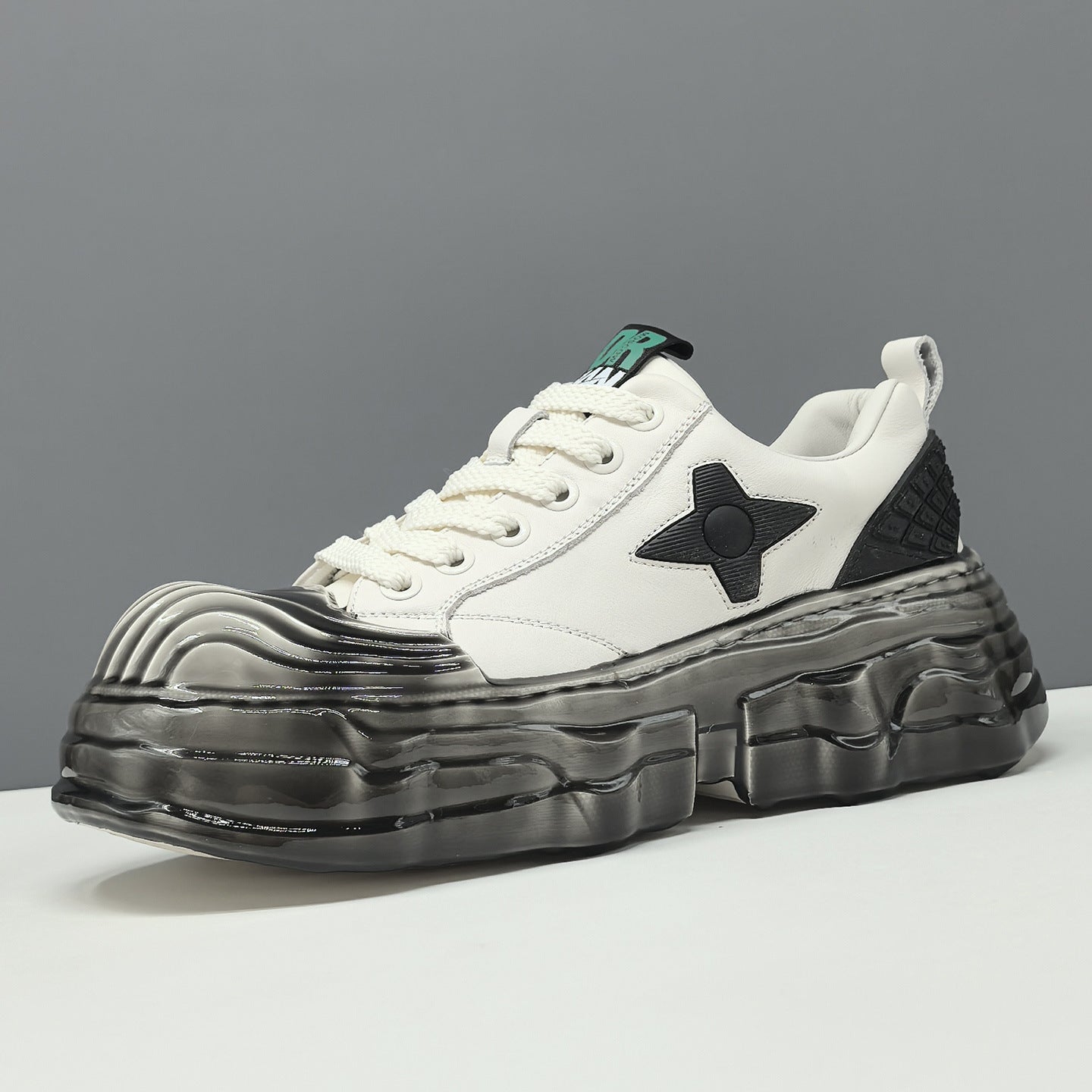 Men's Fashion Leather Platform Casual Sneakers-RAIIFY