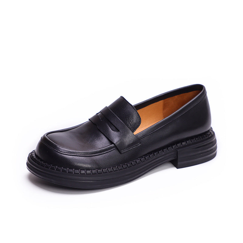 Women Retro Casual Minimalist Soft Leather Loafers-RAIIFY