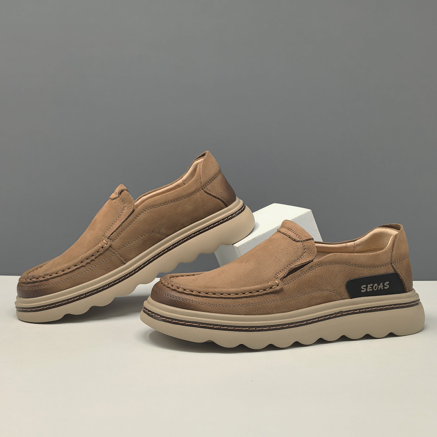 Men's Retro Leather Casual Slip-on Loafers-RAIIFY