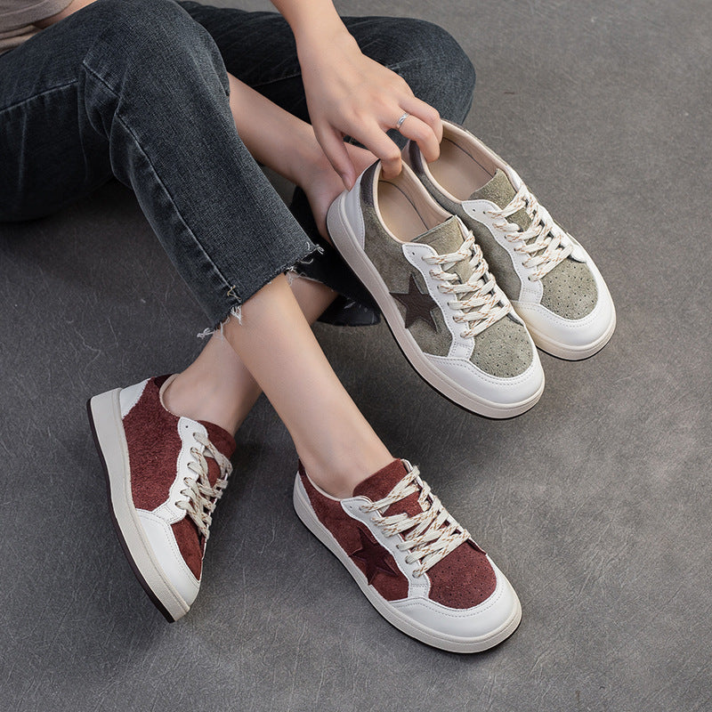 Women Stylish Breathable Leather Flat Casual Shoes-RAIIFY